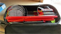 Badminton Rackets & Net Set (DAMAGED Pole)