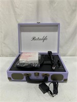 VINYL RECORD PLAYER 3-SPEED BLUETOOTH SUITCASE