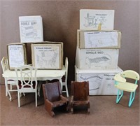 Vtg Doll House Furniture w/ Hello Dolly Furniture