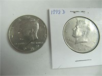 2 US 50 CENT COINS 1989&98