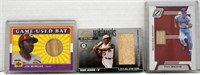 (3) GAME USED BAT PATCH RELIC CARDS