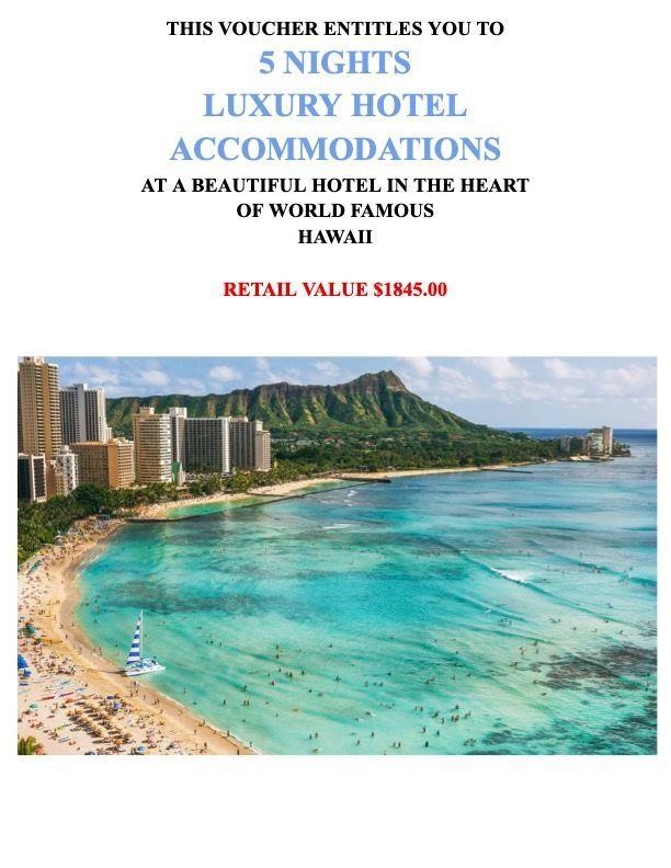 April 21ST. Vacation Hotel Accommodation Packages Auction
