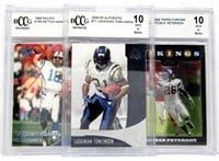(3) BCCG Graded 10 Mint Football Cards