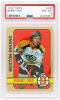 1972 Topps #100 Bobby Orr Bruins PSA 8