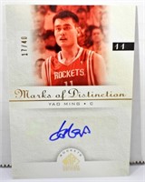 YAO MING AUTOGRAPH MARKS OF DISTINCTION CARD