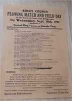 Kings County, P.E.I., Plowing Match, 1942 poster