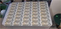 1973 Uncut Sheet - 40 One Dollar Bills CDN PRE BFL