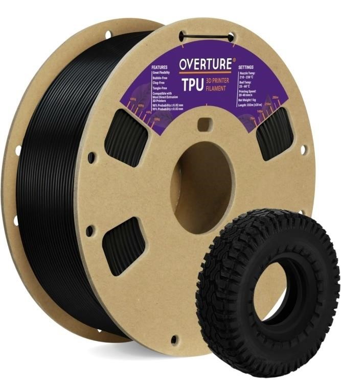 New OVERTURE TPU Filament 1.75mm Flexible TPU