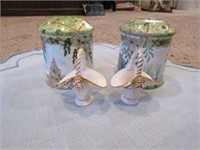 Floral Salt & Pepper Shakers & decorative baskets