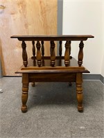 Solid Wood 2-Tier Side Table