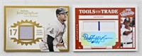 (2) JERSEY PATCH RELIC CARDS W/ (1) AUTO