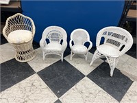 * White Wicker Small Chairs