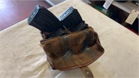 Leather Pouch with 4- AR Style Magazines