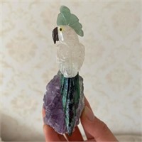 Natural Stone Handcarved Quartz Bird