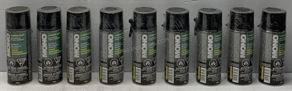 9 Cans of Mono Insulating Foam Sealant - NEW
