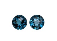 Natural Brilliant London Blue Topaz Pair - FL