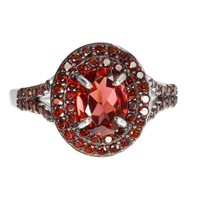 Natural Reddish Mozambique Garnet Ring