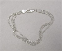 925 Silver Triple Strand Bracelet