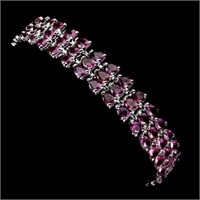 Natural African Pink Rhodolite Garnet Bracelet