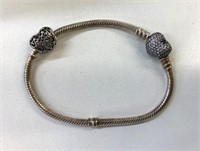 925 Sterling Pandora Heart Clasp Bracelet
