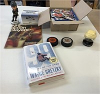 Hockey Lot - Cards, Pucks, Gretzky Book, Rings +