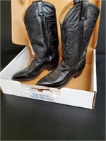 Men's 10EW Estate Cowboy Boots Black Preowned