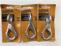 3 New Everbilt 3/4" Fixed Boat Snap Stainless
