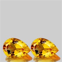 Natural Golden Yellow Citrine Pair(Flawless-VVS}