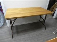 Homemade Wooden Top Folding Table 51" X 29"