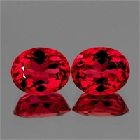 Natural Oval  Red Topaz Pair [Flawless-VVS]