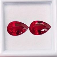 Natural Vivid Red  Ruby Pair {VVS}