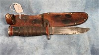 Schrade Walden NY Knife 9.5" Vintage w/Sheath