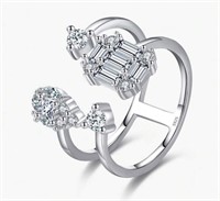 OUTSTANDING CZ DOUBLE STACK STERLING DECO RING