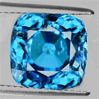Natural Electric Blue Zircon 4.06 Cts{Flawless-VVS