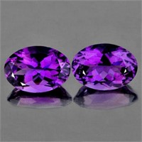 Natural Purple Amethyst Pair 14x10 MM {Flawless-VV