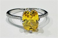MAGNIFICENT 3CT OVAL CITRINE SOLITAIRE RING