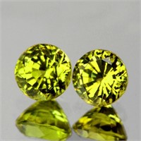 Natural Green Yellow Mali Garnet Pair{Flawless-VVS