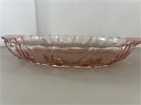 Pink Depression Glass, Divided Serving Platter