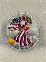 2002 Colorized  1oz Silver Walking Liberty Dollar
