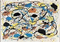 SAM FRANCIS OIL ON CANVAS LARGE ABSTRACT