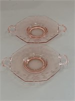 Pink depression plates (2)