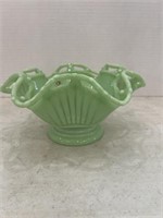 Westmoreland Glass Jadeite Jade Milk Glass Basket