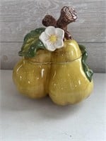 Pear cookie jar (small chip)