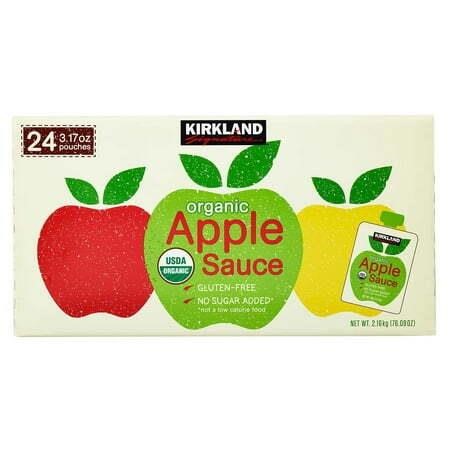 Kirkland Organic Applesauce, 3.17 oz, 24-count