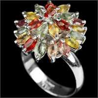 Natural Multi Color Fancy Sapphire 6.24 Cts Ring