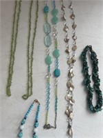 Necklaces (green, blue)
