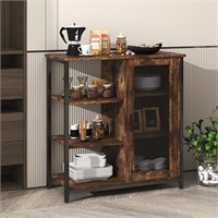 LVSOMT Kitchen Storage Cabinet, 27.5L Brown