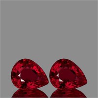 Natural  AAA Fire Red Mozambique Ruby Pair 11x9 MM