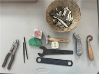 Hammer, pliers, miscellaneous
