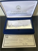 September 11 silver leaf coin certificate